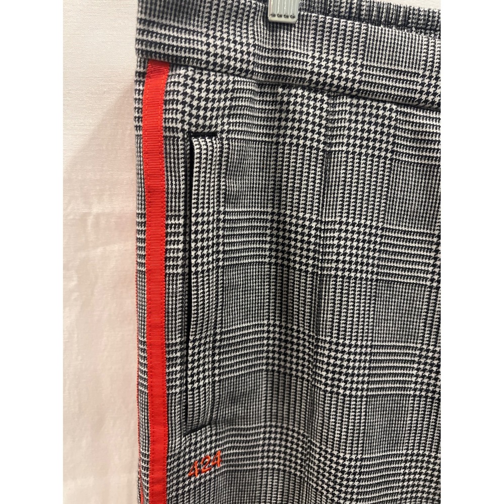 Adidas Originals x 424 Men Wool Track Pants Glen Plaid Black White Red FU4177 XL - Picture 2 of 10